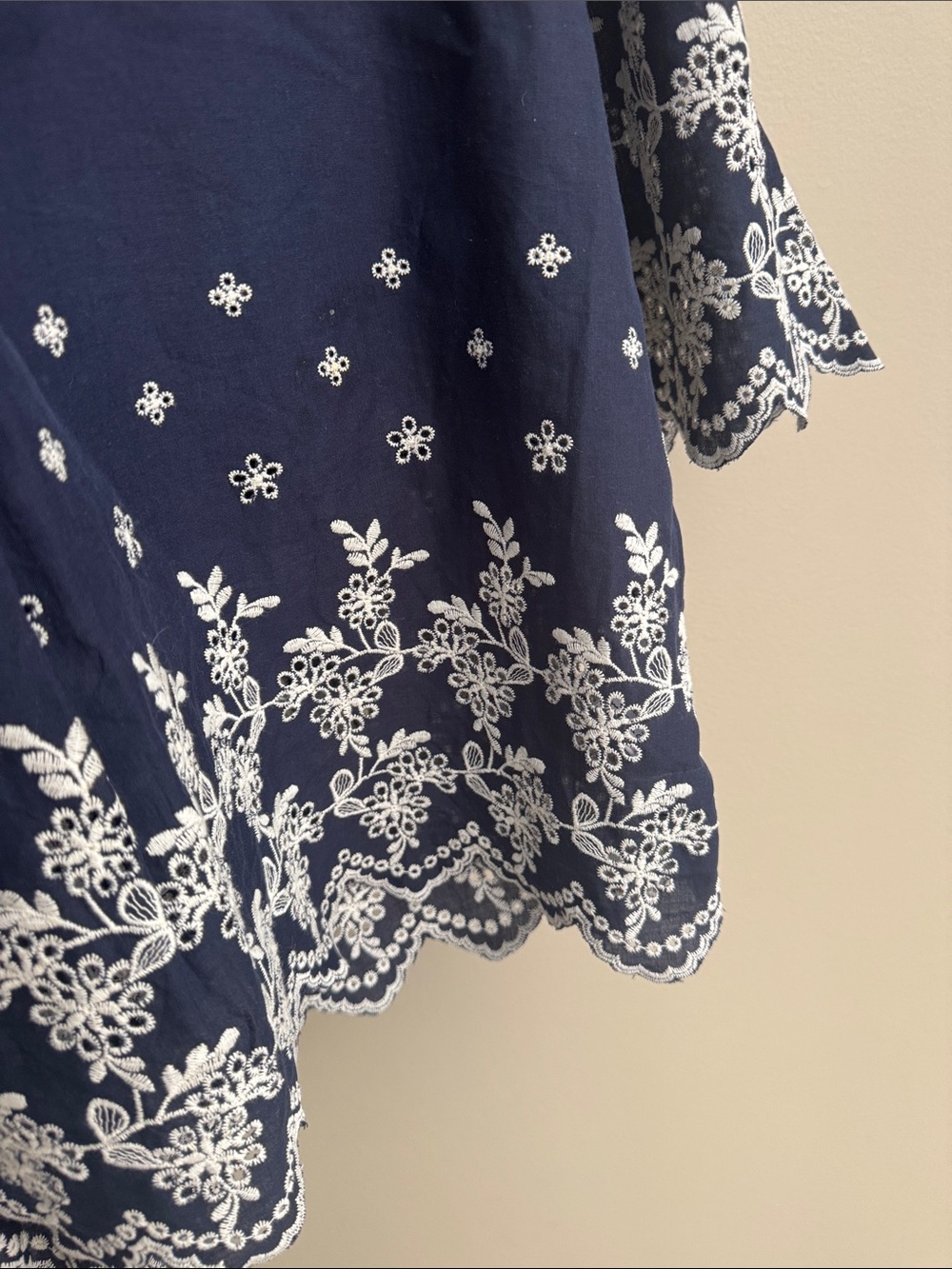 CeCe Navy Top with White Eyelet Embroidery - Picture 5 of 6
